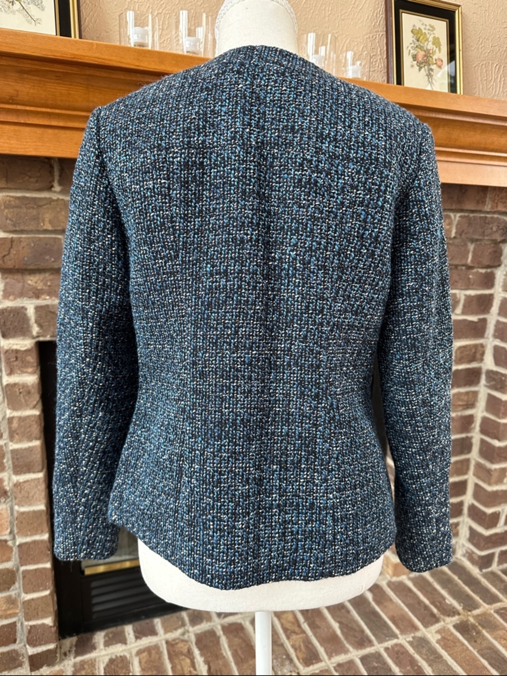 Pendleton Navy Tweed Button-Front Women's Jacket Size 6 - Picture 3 of 12